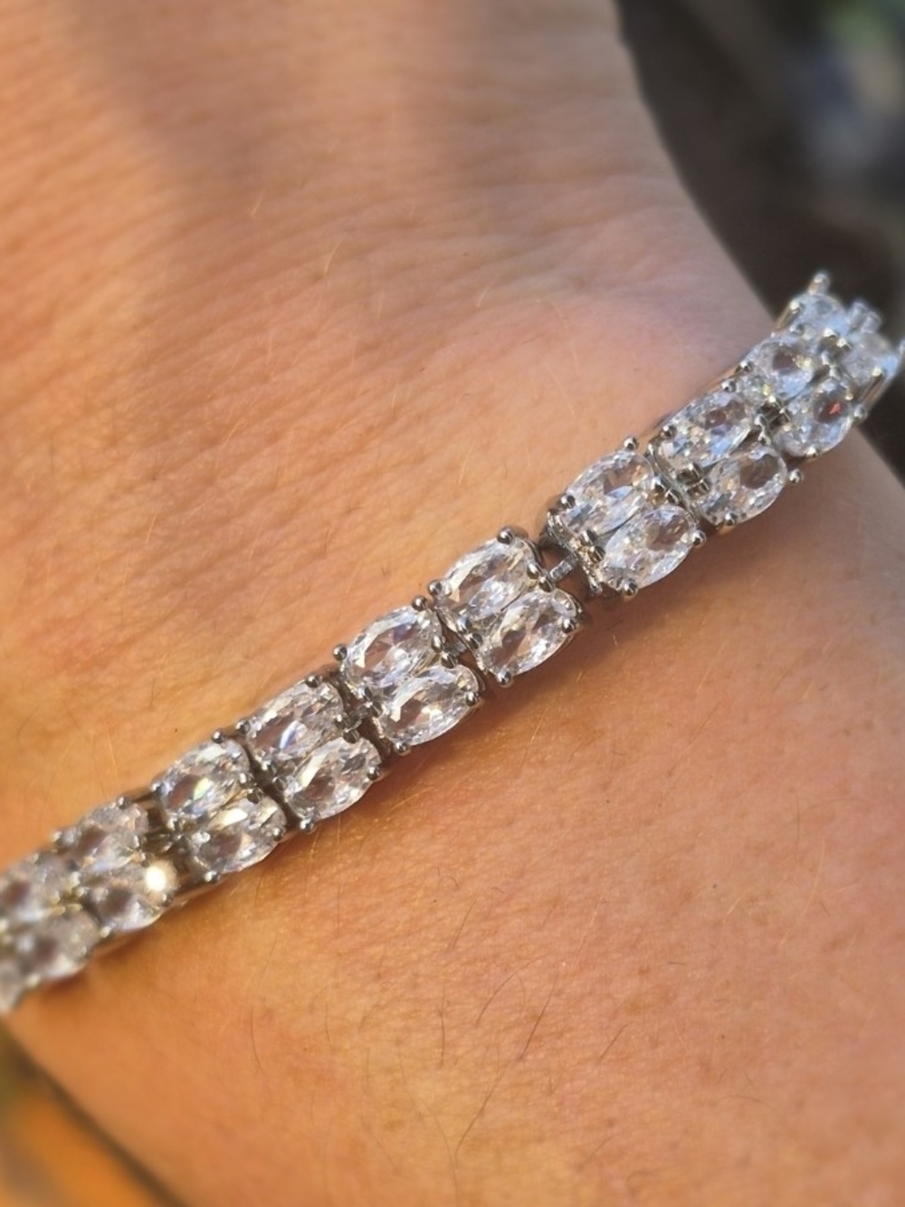 VVS1* 5 Carat Double Row Oval Cut Moissanite Bracelet * Adjustable